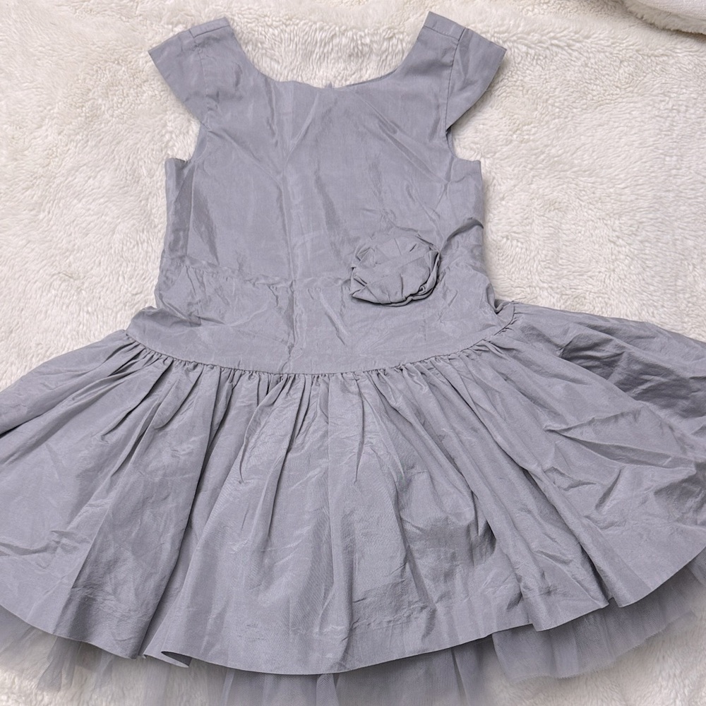 Janie and Jack J&J Holiday Silver Grey Tulle Dress